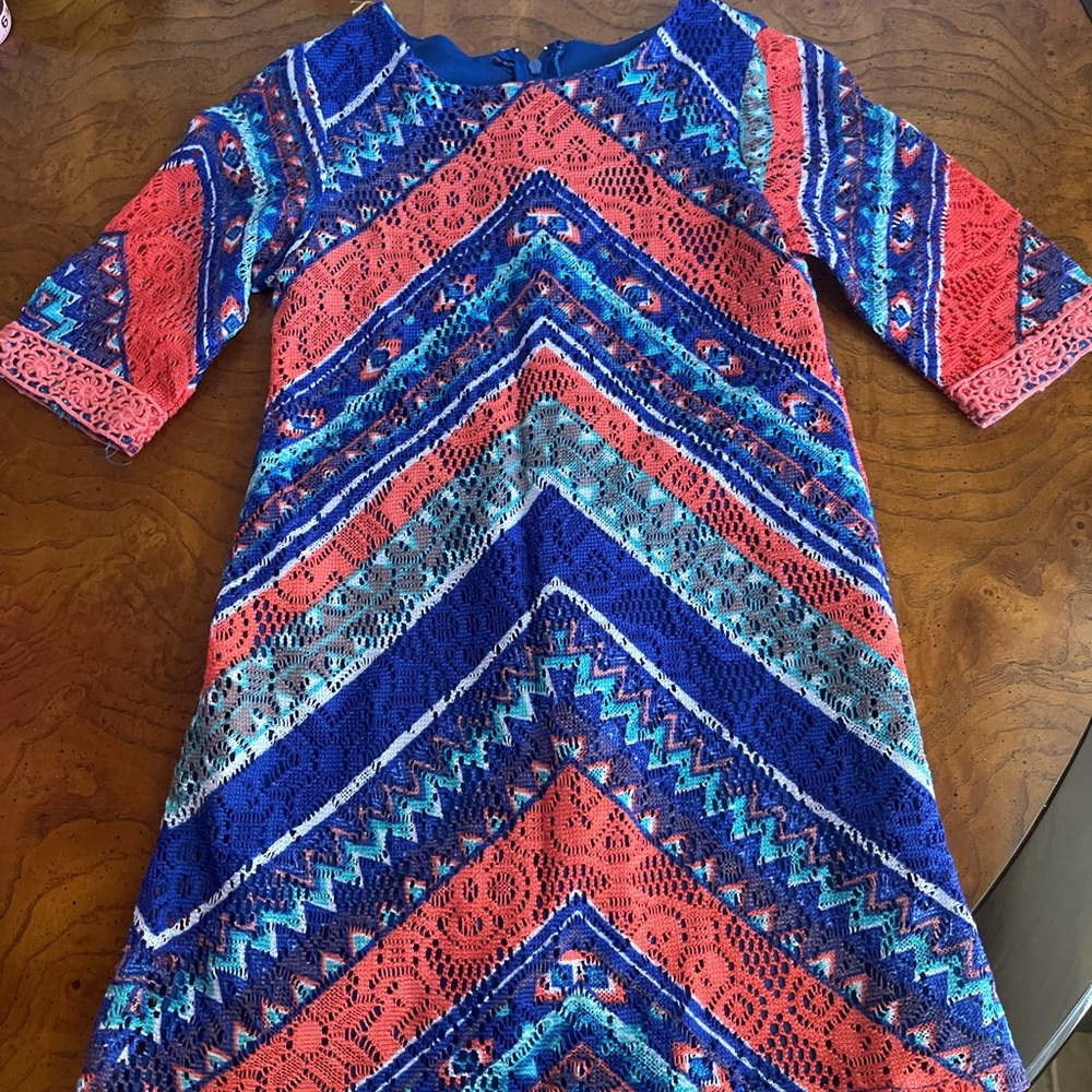 Rare Editions Chevron Lace Dress